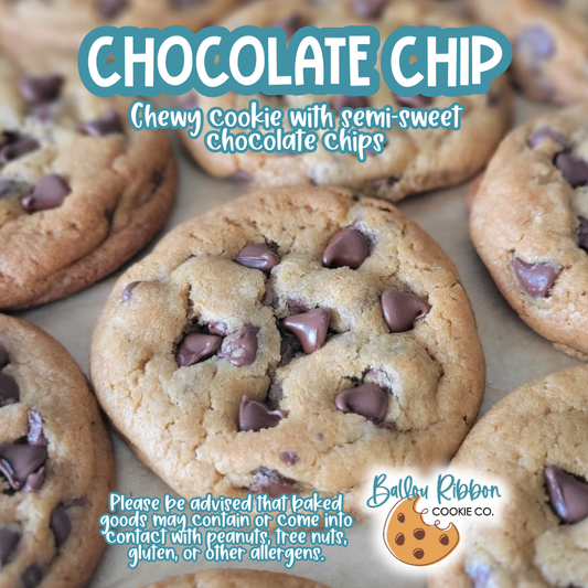 Chewy classic cookie with semi-sweet chocolate chips and sea salt
